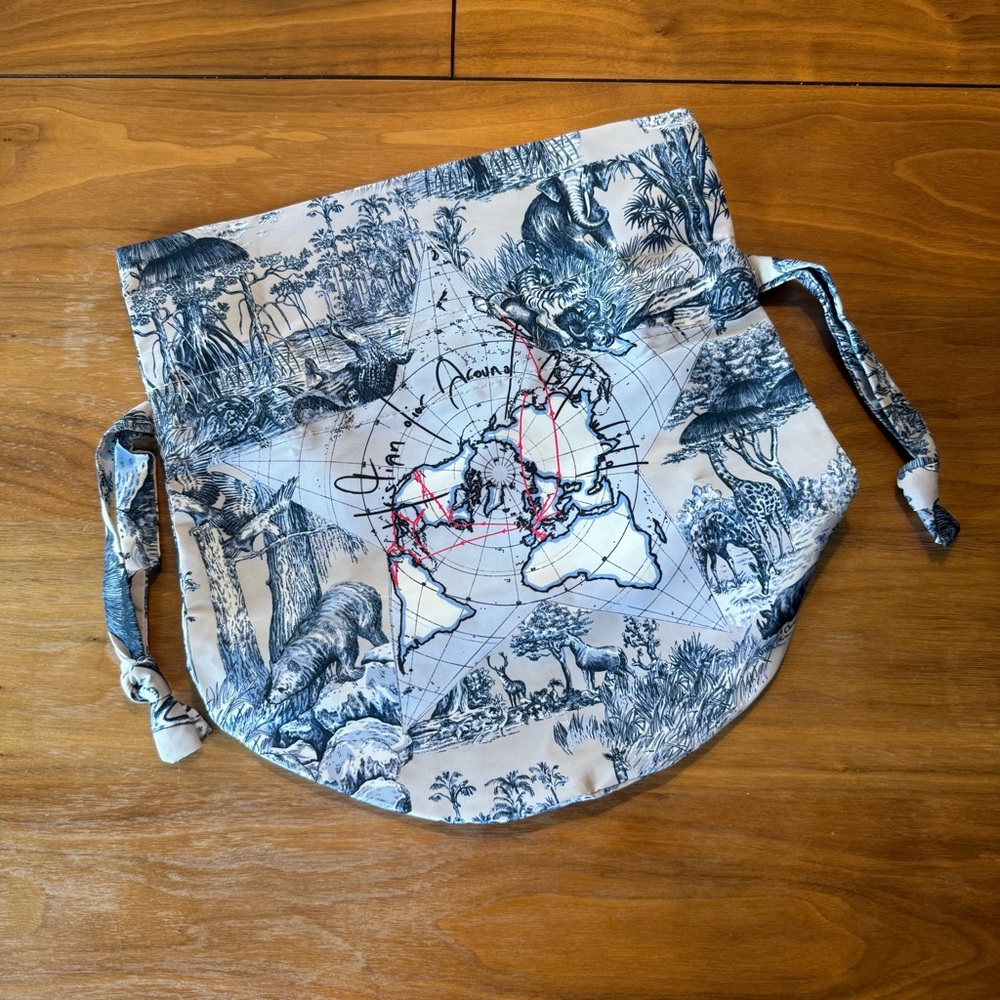 Christian Dior Around The World Drawstring Pouch